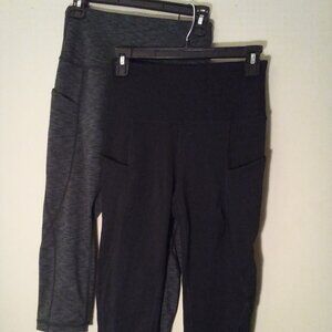 Ododos Leggings Capri Women S Lot of 2 Active Athletic Pockets Black Gray